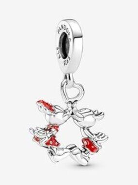 Pandora Disney Mickey Mouse & Minnie Mouse Kissing Dangle Charm